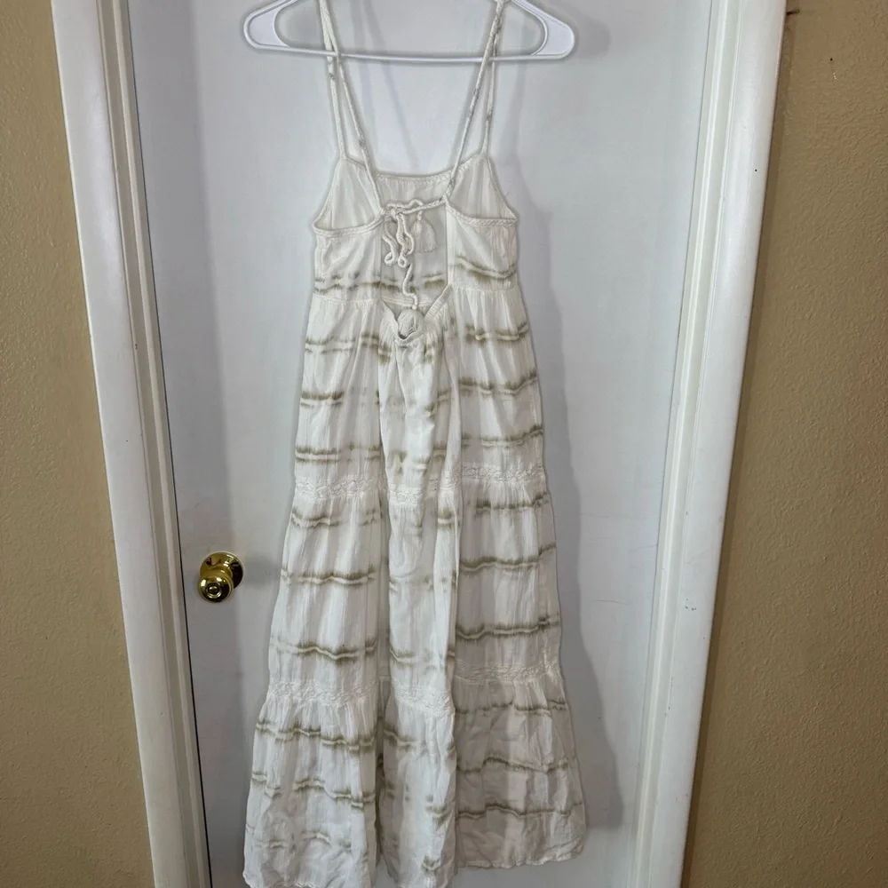 Aerie Tie Dye White Maxi Dress